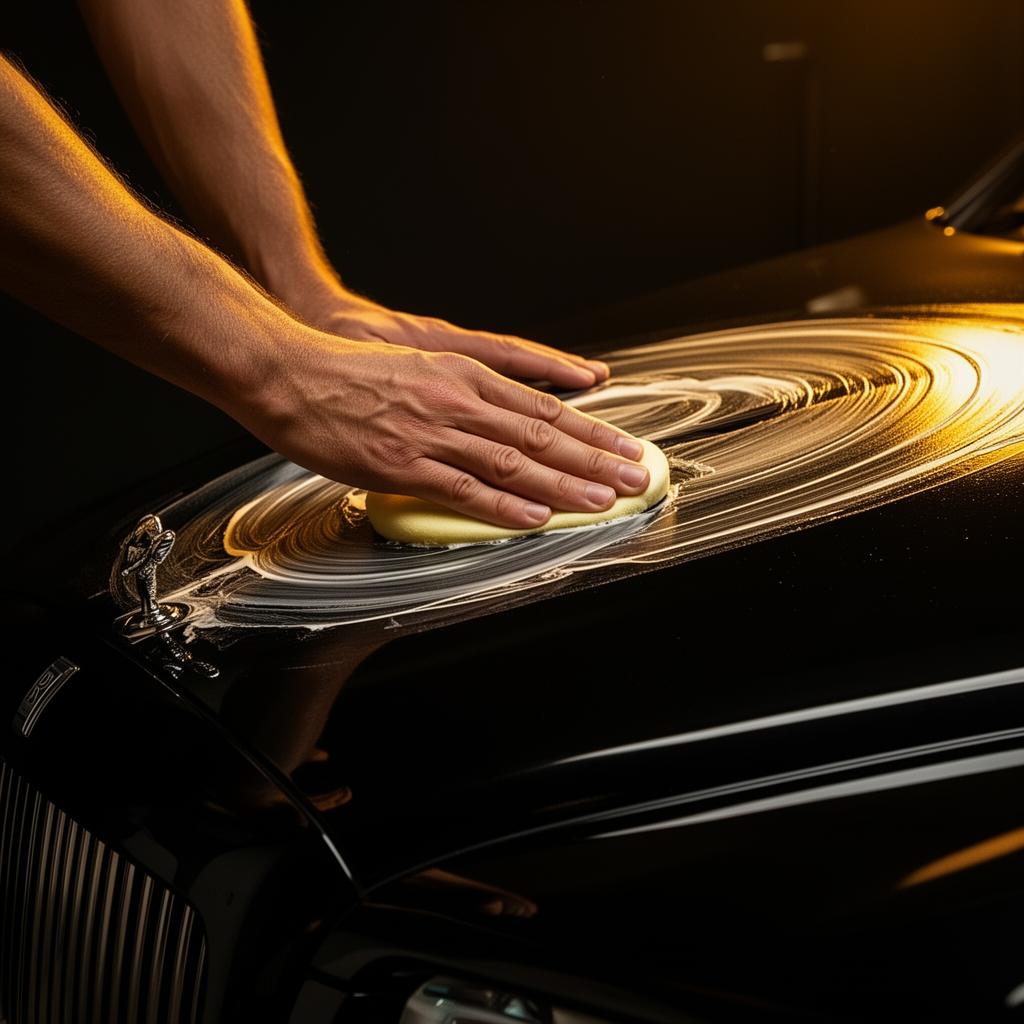Hand wax being applied